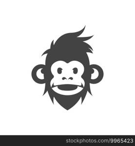 Monkey logo icon illustration vector flat design template