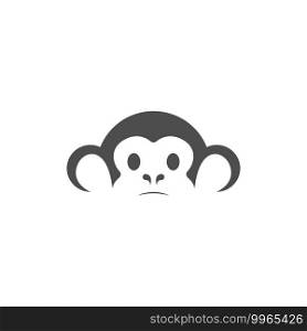 Monkey logo icon illustration vector flat design template