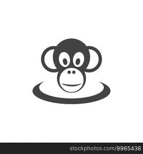 Monkey logo icon illustration vector flat design template