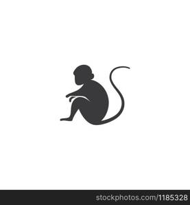 Monkey logo ilustration vector flat design