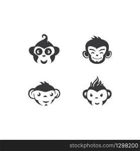 Monkey logo ilustration vector flat design