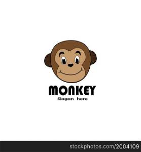 Monkey logo vector illustration flat design.