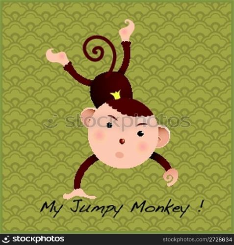 monkey on decorative card