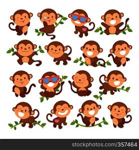 monkey vector art set cartoon