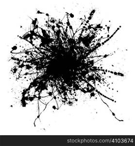 Mono Illustrated ink splats in black and white