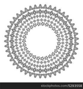 Monochromatic Ethnic Round Ornamental Vector Illustration EPS10. Monochromatic Ethnic Round Ornamental Vector Illustration