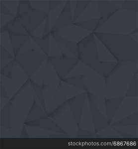Monochrome 3D triangle pattern, seamless background. Vector design texture. White Low Poly Pattern Background