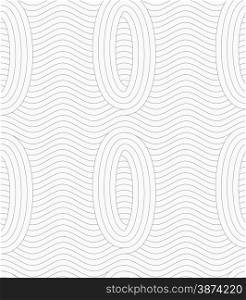 Monochrome abstract geometrical pattern. Modern gray seamless background. Flat simple design.Gray ovals merging with continues lines.