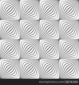 Monochrome abstract geometrical pattern. Modern gray seamless background. Flat simple design.Gray diagonally striped squared forming grid.
