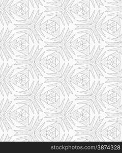 Monochrome abstract geometrical pattern. Modern gray seamless background. Flat simple design.Gray pointy complex shapes textured with scribble.