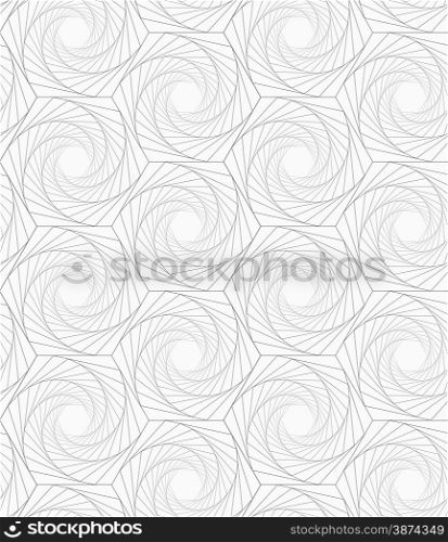 Monochrome abstract geometrical pattern. Modern gray seamless background. Flat simple design.Gray striped shapes resembling roses.