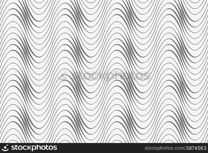 Monochrome abstract geometrical pattern. Modern gray seamless background. Flat simple design.Gray wavy texture with thickening.