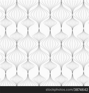 Monochrome abstract geometrical pattern. Modern gray seamless background. Flat simple design.Gray striped vertical Chinese lanterns.