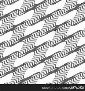 Monochrome abstract geometrical pattern. Modern gray seamless background. Flat simple design.Gray diagonal striped waves.