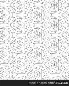 Monochrome abstract geometrical pattern. Modern gray seamless background. Flat simple design.Gray pointy complex shapes.