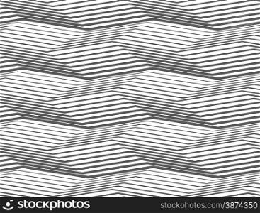 Monochrome abstract geometrical pattern. Modern gray seamless background. Flat simple design.Gray striped uneven zigzag.