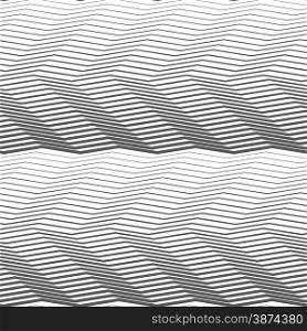 Monochrome abstract geometrical pattern. Modern gray seamless background. Flat simple design.Gray unevenly striped zigzag.