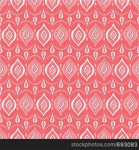 Monochrome Coral Lace Pattern with Diamonds and Dots. Classic Elegant Vector Seamless Background Perfect for Textile and Stationery and Wdding Invitations. Monochrome Coral Handdrawn Lace Pattern with Diamonds and Dots. Classic Elegant Vector Seamless Background