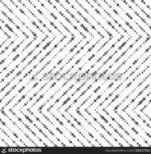 Monochrome dotted texture. Abstract seamless pattern. Ornament made of dots.Textured with random squares horizontal zigzag.