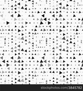 Monochrome dotted texture. Abstract seamless pattern. Ornament made of dots.Textured with randomly colored triangles squares.