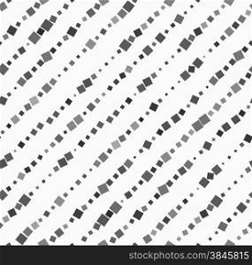 Monochrome dotted texture. Abstract seamless pattern. Ornament made of dots.Textured with random squares diagonal lines.