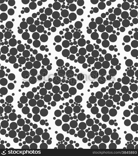 Monochrome dotted texture. Abstract seamless pattern. Ornament made of dots.Textured with dots big ripples.