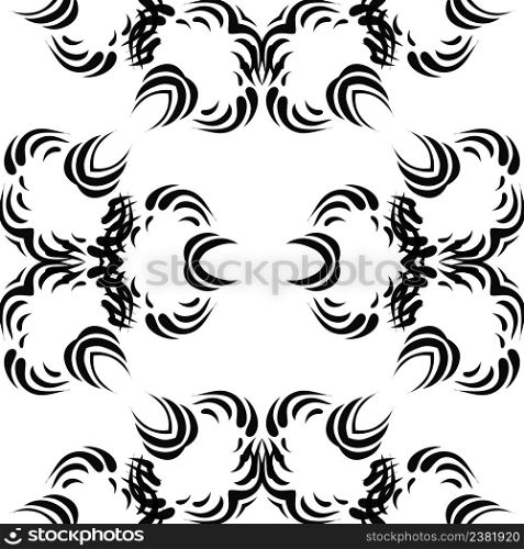 Monochrome geometric ornaments. Black and white wave patterns. Seamless wave background. Black abstract seamless pattern