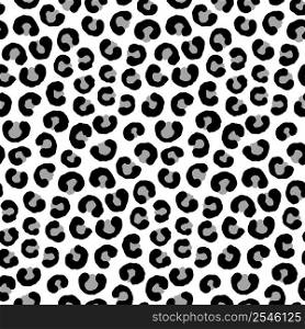 Monochrome Leopard Animal Motif Vector Seamless Pattern. Awesome for classic product design, fabric, backgrounds, invitations, packaging design projects. Surface pattern design.
