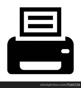 monochrome printer, icon on isolated background