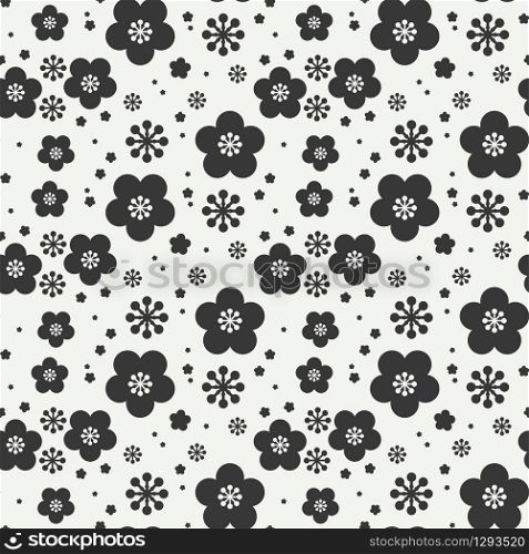 Monochrome seamless floral pattern. Flowers and leaves. Wrapping paper. Scrapbook paper. Tiling. Vector illustration. Spring floral background. Graphic texture. Wallpaper. Floral texture. Monochrome abstract seamless floral pattern. Flowers and leaves. Wrapping paper. Scrapbook paper. Tiling. Vector illustration. Spring floral background. Graphic texture. Wallpaper. Floral texture