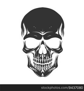 Monochrome skull icon. Vector illustration.