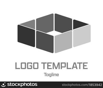 Monochrome squares. A template for a logo, sticker or brand of a business, company or corporation. Flat style