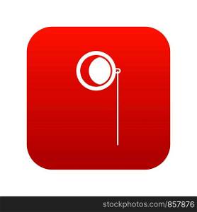 Monocle icon digital red for any design isolated on white vector illustration. Monocle icon digital red