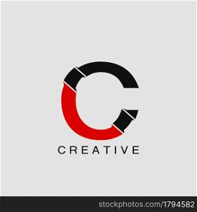 Monogram Abstract Techno Initial Letter C Logo icon vector template design