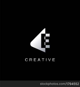 Monogram Abstract Techno Initial Letter E Logo icon vector design for business identity