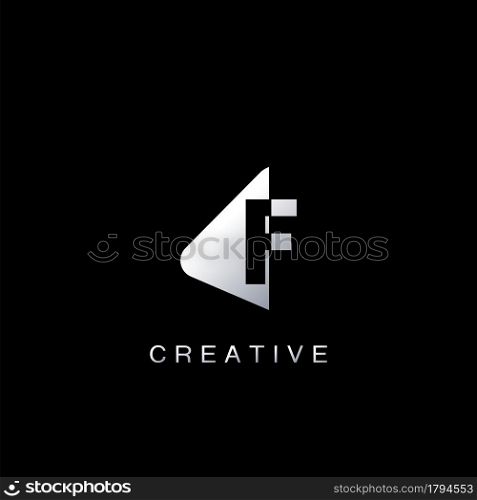 Monogram Abstract Techno Initial Letter F Logo icon vector design for business identity