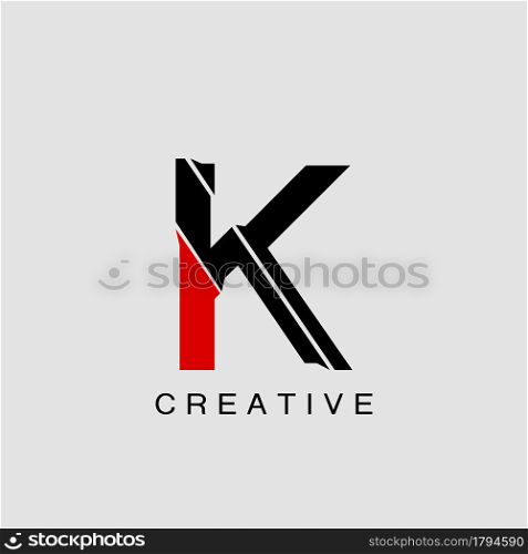 Monogram Abstract Techno Initial Letter K Logo icon vector template design