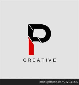 Monogram Abstract Techno Initial Letter P Logo icon vector template design
