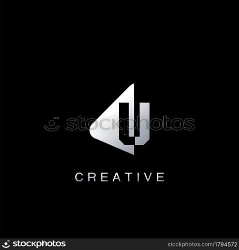 Monogram Abstract Techno Initial Letter U Logo icon vector design for business identity