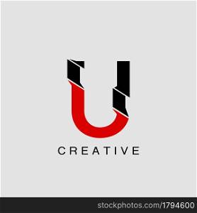 Monogram Abstract Techno Initial Letter U Logo icon vector template design