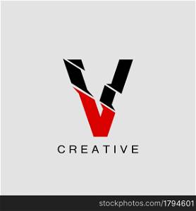 Monogram Abstract Techno Initial Letter V Logo icon vector template design