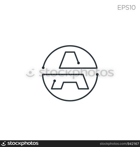 monogram initial a, a logo template black color vector illustration - vector. monogram initial a, a logo template black color vector illustration