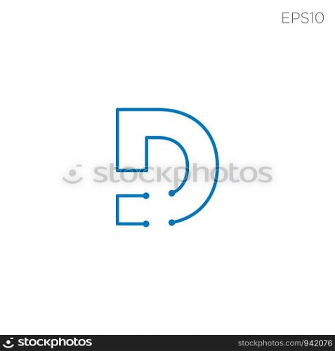 monogram initial d, d logo template black color vector illustration - vector. monogram initial d, d logo template black color vector illustration