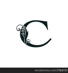Monogram Initial Letter C luxury logo icon, luxurious vector design concept alphabet letter for vintage luxury business.
