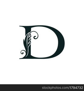 Monogram Initial Letter D luxury logo icon, luxurious vector design concept alphabet letter for vintage luxury business.