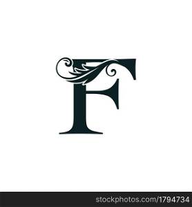 Monogram Initial Letter F luxury logo icon, luxurious vector design concept alphabet letter for vintage luxury business.