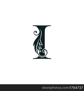 Monogram Initial Letter I luxury logo icon, luxurious vector design concept alphabet letter for vintage luxury business.
