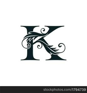 Monogram Initial Letter K luxury logo icon, luxurious vector design concept alphabet letter for vintage luxury business.