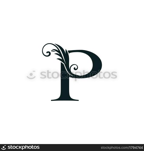 Monogram Initial Letter P luxury logo icon, luxurious vector design concept alphabet letter for vintage luxury business.