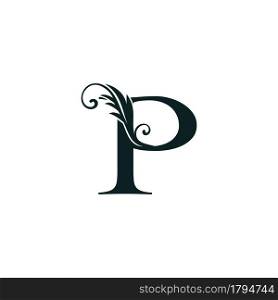 Monogram Initial Letter P luxury logo icon, luxurious vector design concept alphabet letter for vintage luxury business.
